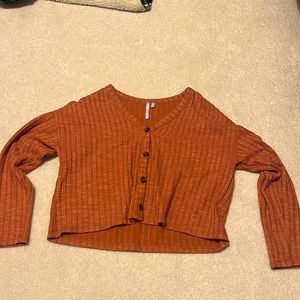 Dark orange cropped sweater